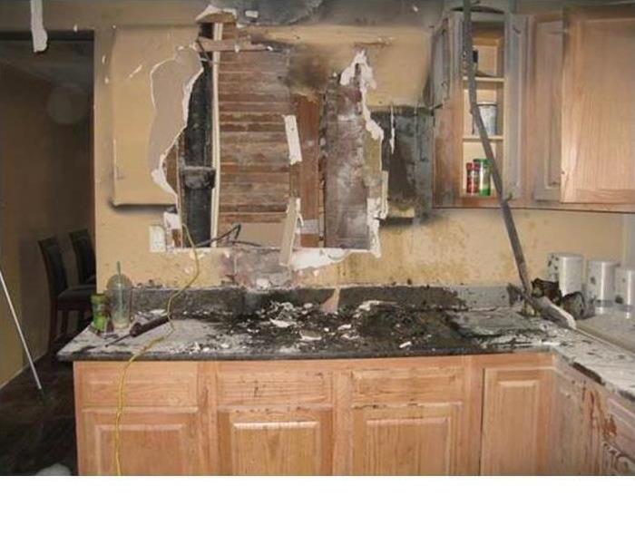 Fire damageed kitchen