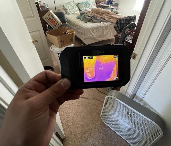 Flir C2 Thermal Camera being used in a bedroom.
